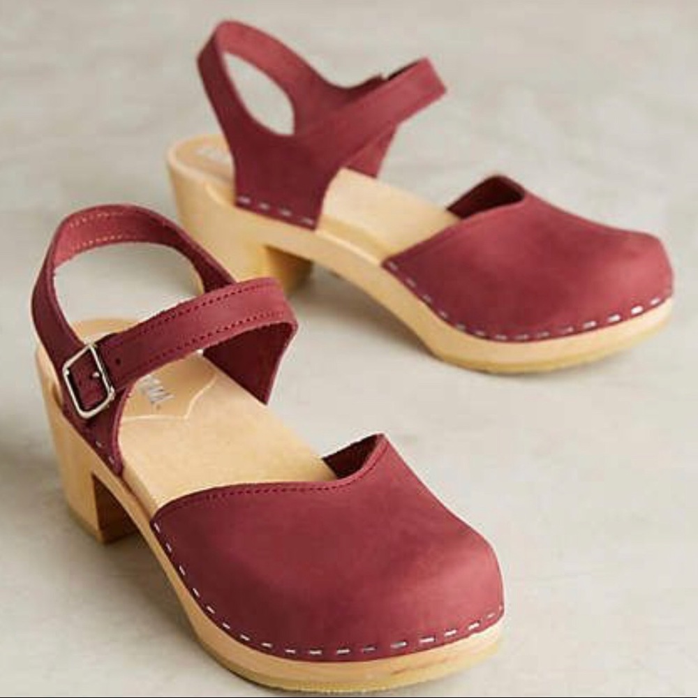 Anthropologie Sangrens Clog with Metal Buckle